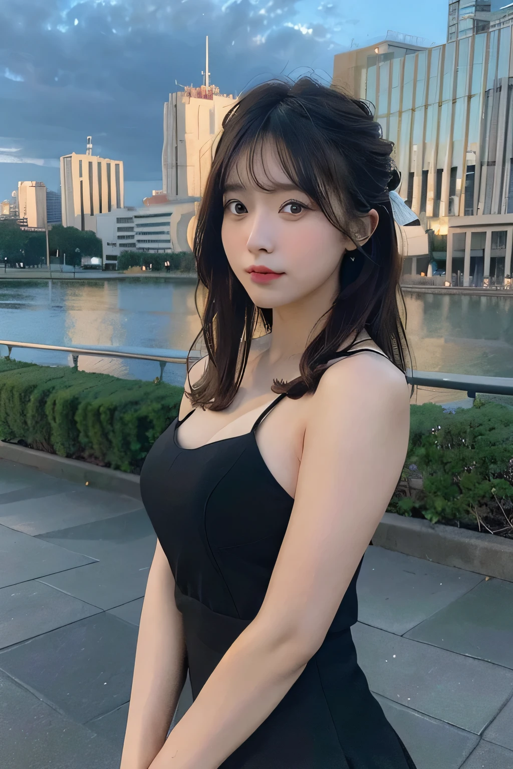 cute & Like \(Idol Master\), facial, (8k, RAWphotograph, Highest quality, masterpiece:1.2), Super detailed, Ultra-high resolution, (Realistic, photo Realistic:1.2), High-definition RAW color photograph, professional photograph, Depth of written boundary, Very delicate and beautiful, Very detailed, 8k wallpaper,  Moisturized Skin, art：balcom green, (art：David Alfaro Siqueiros:1.3),  photograph, Shoulder height shot of an intelligent South American kiteboard energy pattern, Background [Chicago|Fossil fuel power plants], At dusk, Neo, Flat lighting, Film Grain, Digital SLR, 800mm lens, behance hd,(Big Tits 1.8), 1, Ultra slim body,