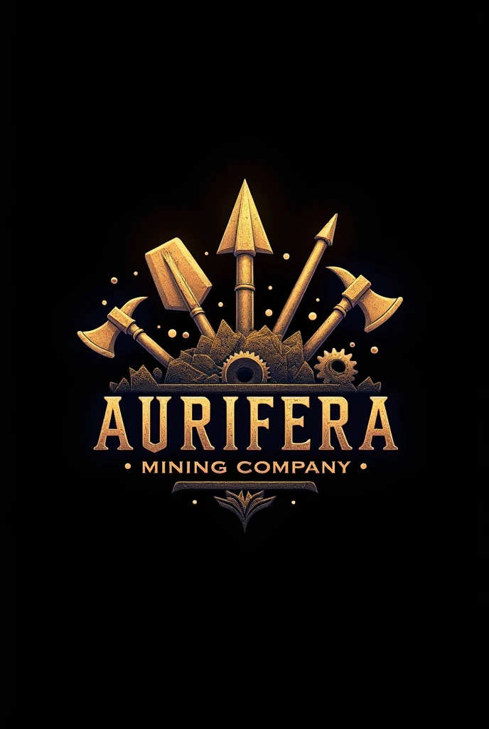 AURIFERA mining company logo include in the logo group The word THE BRIGHTEST BLACK