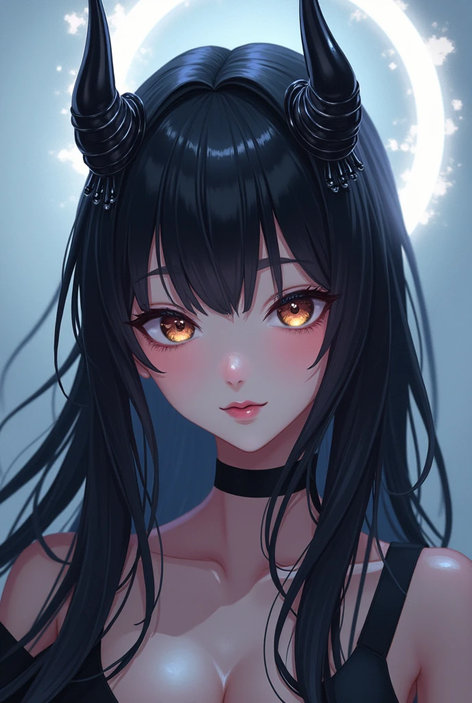 a tied up naked teenager girl in black pigtails with an emo male teenager with black hair, blue lagoon, night, moon, blue planet, futuristic