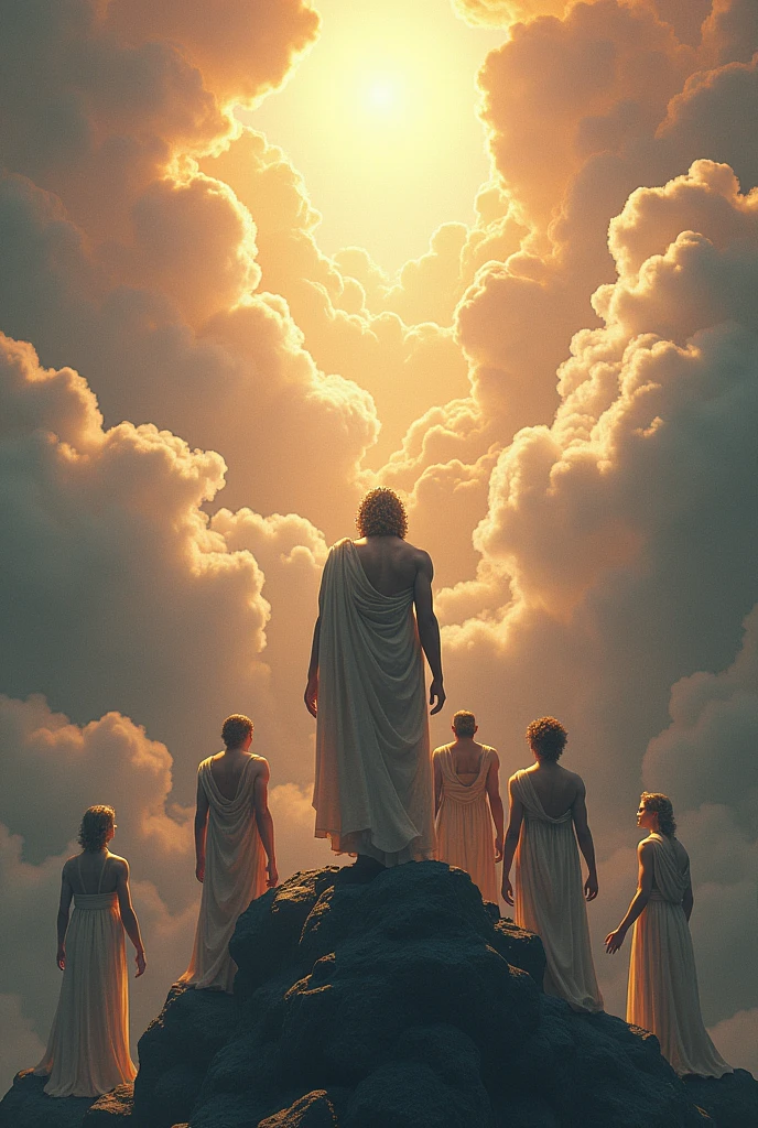 Greek Gods Looking Down from Heaven