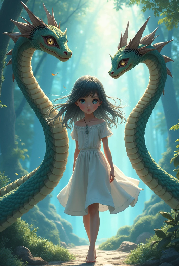 Girl. Along with two handsome anime snake boys
