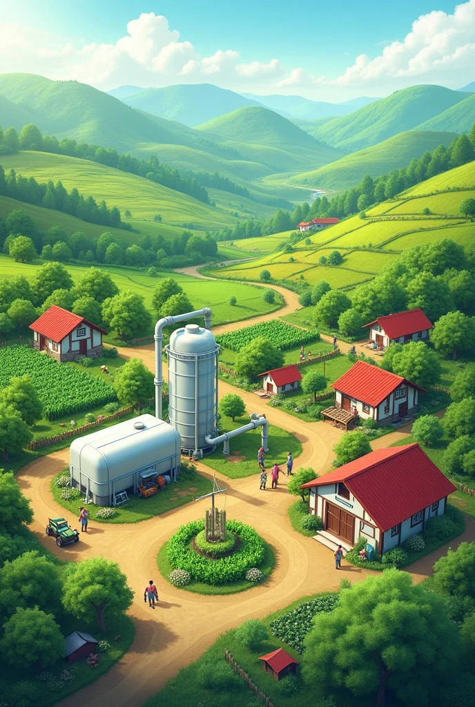 Integrated Biogas System in a rural area being used by farmers in the area