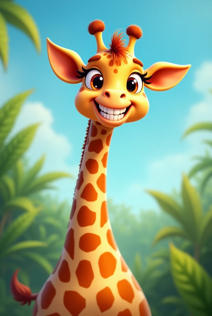 animated giraffe smiling