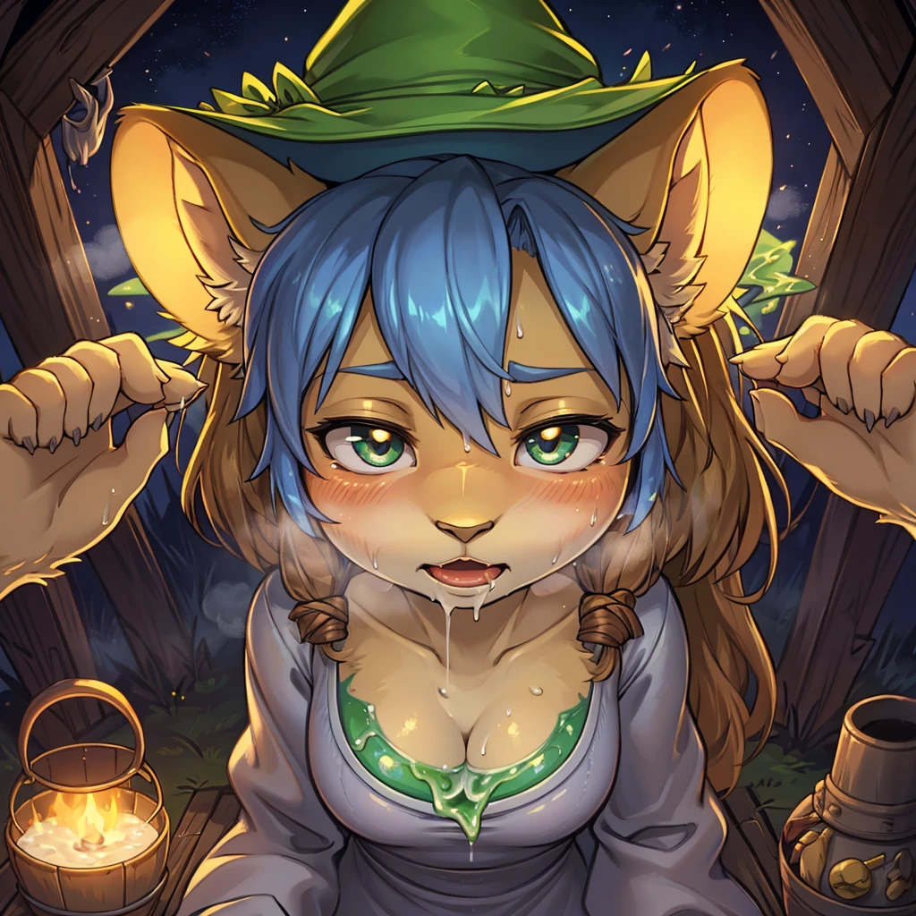 cum ,bathtub, cumbath,1girl, niko, yellow eyes, blue hair, hat, red hat, solo, blush, blushed face, embarrassed face, 4K, blushed face, (((Best quality, Masterpiece))), detailed, ultra detailed, looking at viewer, ultra high res, NSFW, bedroom, on bed, indoors background, erotic pose, best anatomy, good anatomy, NSFW, female butt, breasts, feet, good feet anatomy, sweat, steam, sweaty, steamy