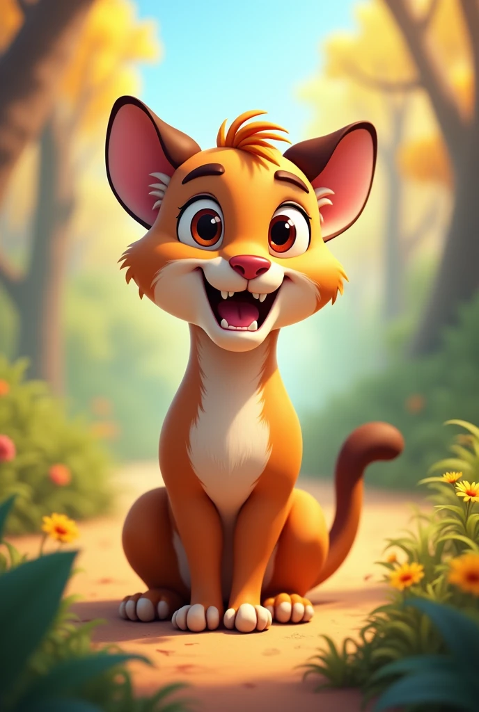 animated puma smiling