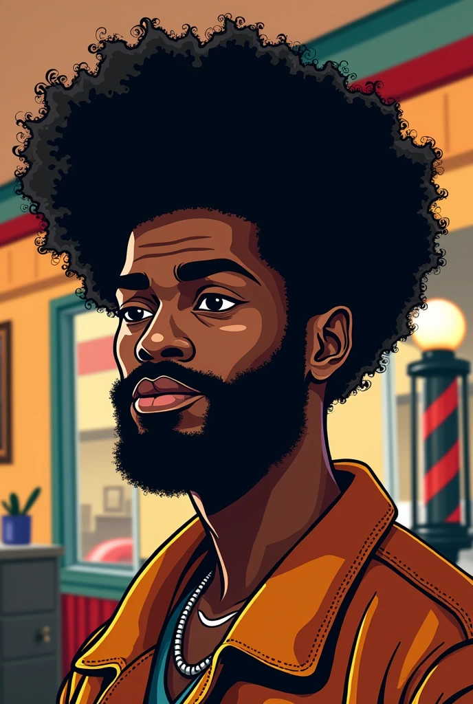 Create an Afro-themed barber shop logo