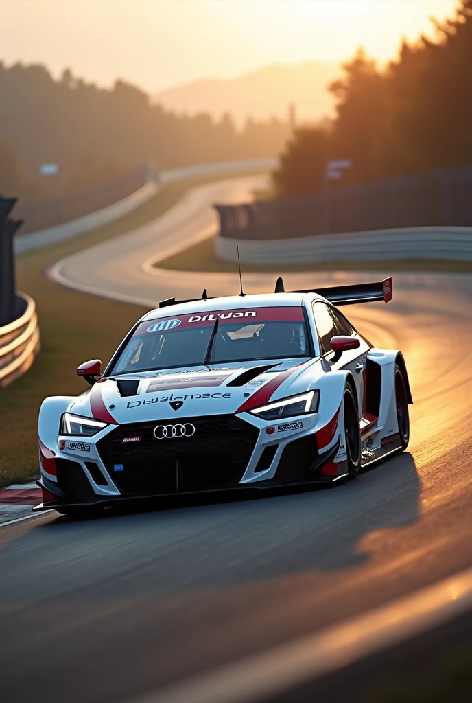 White Audi RS 3 LMS, in a crazy race in the morning