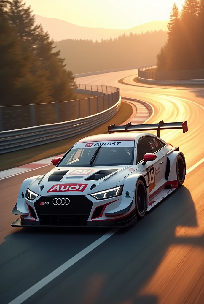 White Audi RS 3 LMS, in a crazy race in the morning