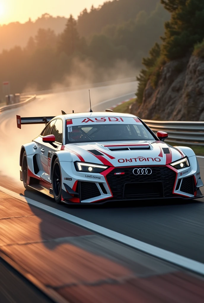 White Audi RS 3 LMS, in a crazy race in the morning