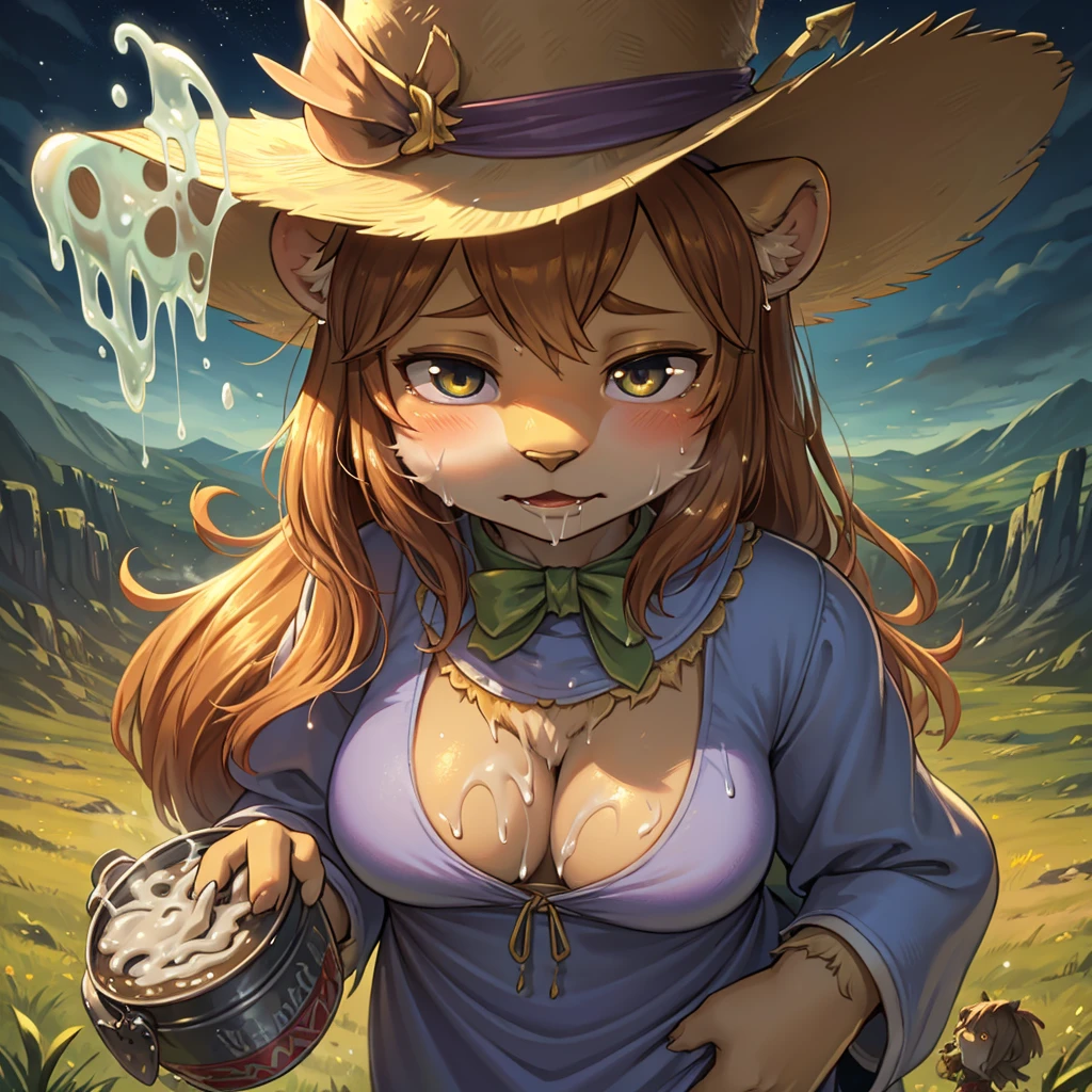 (The Wizard of ooze) , Lion, Tin Man, Scarecrow and Girl , Sensational scenes from movies , moist thin eyes , glossy lips , Swollen cheeks, steamy breath , look of pain , Condensed milk , Gently lead