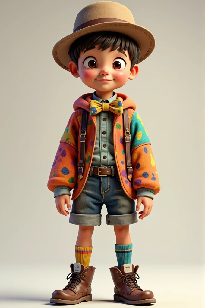A boy with 8 items of clothing