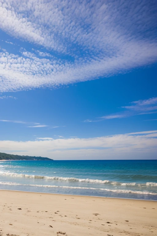 blue-violet sky, beach