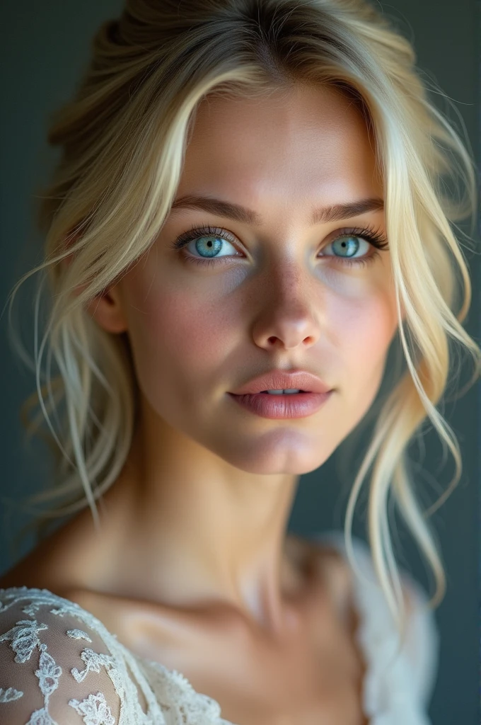 blonde woman with blue eyes