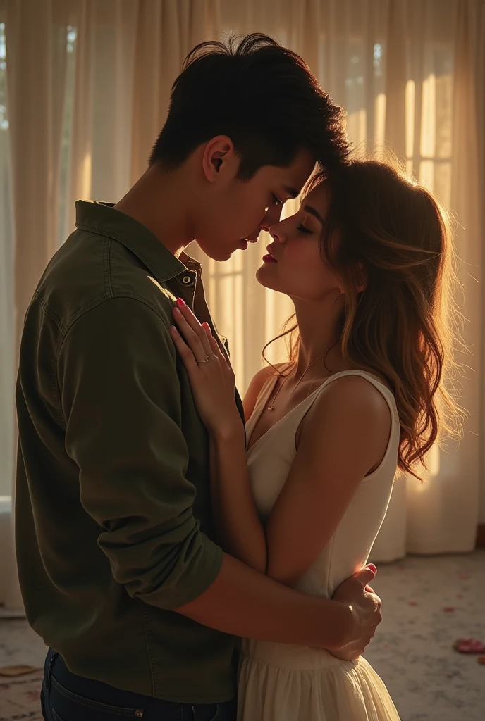 a girl ??????? with a boy
