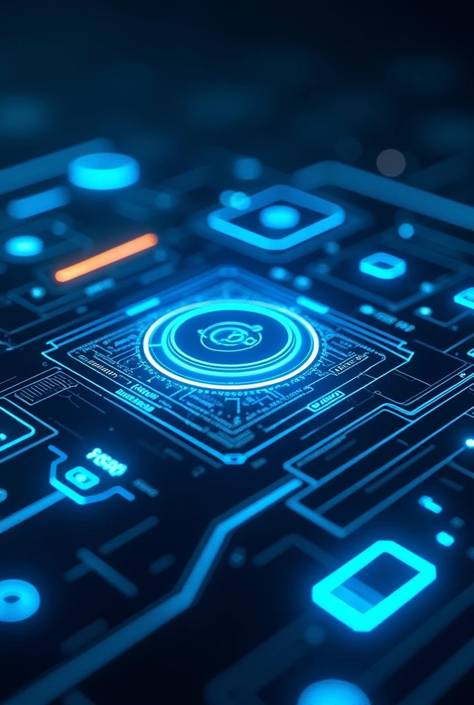 neon blue hud, ui, gui