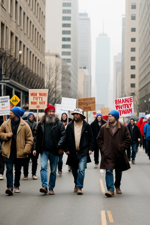 ((Best Quality)), a march of vagabonds/homeless/poorly dressed