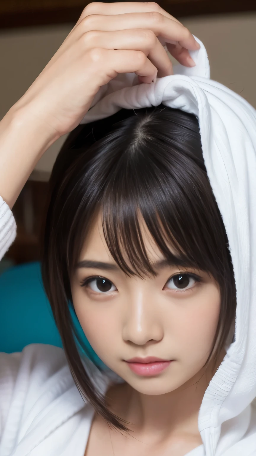 (head of&#39;artwork, la plus haute qualité), Bedroom, 1 fille, Thai , young teenager, ,corps anatomiquement correct, smalll breasts, (Pull-over), (((Short zip-up))), (open fly), (Culotte basse), in a colorful Bedroom, Allongé dans son lit, d&#39;up, matin, dazzling sunlight, white, couleurs vives, aquarel、ssmile、under the breasts、modèle de sous-vêtements sexy 
