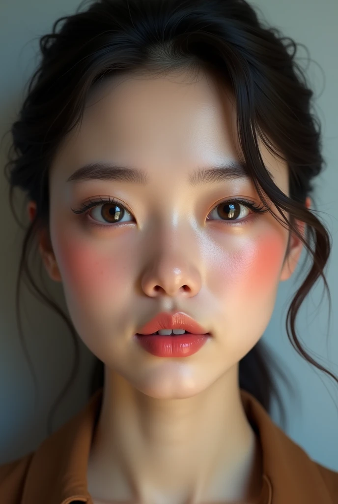 Generates an ultra-realistic face of a young editor, The image must be so real that it looks like a photo taken from a camera