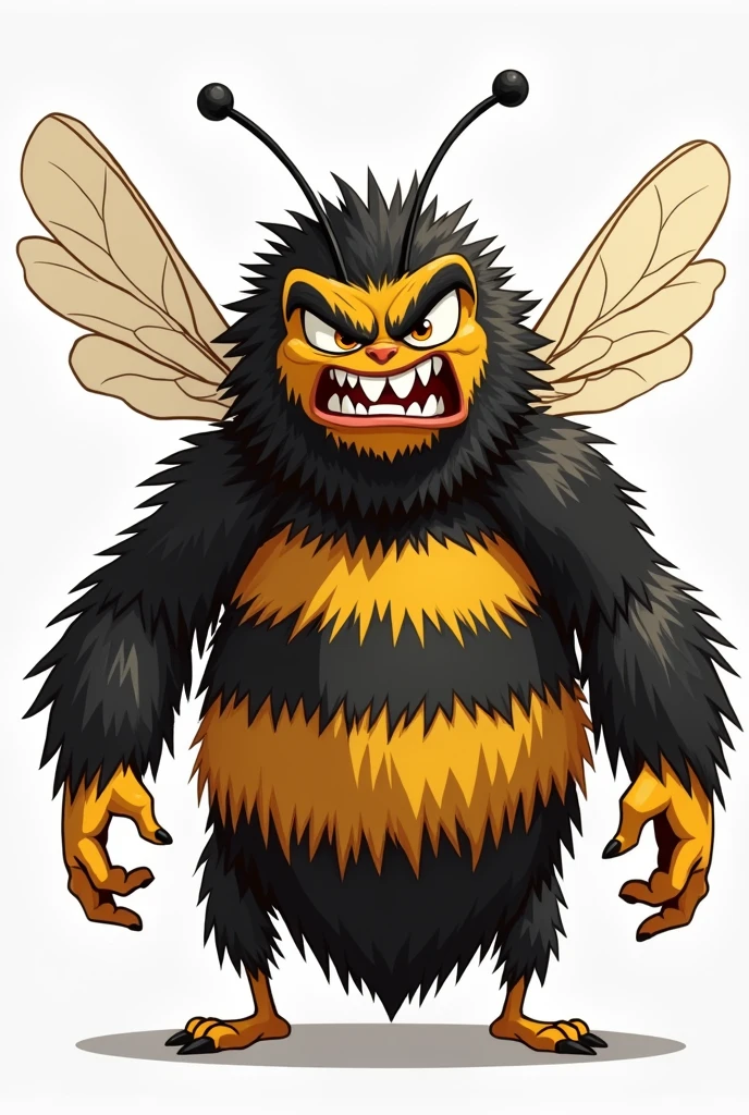 Animated drawing of an angry bee