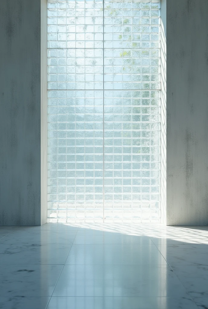 a clear brick wall with floor