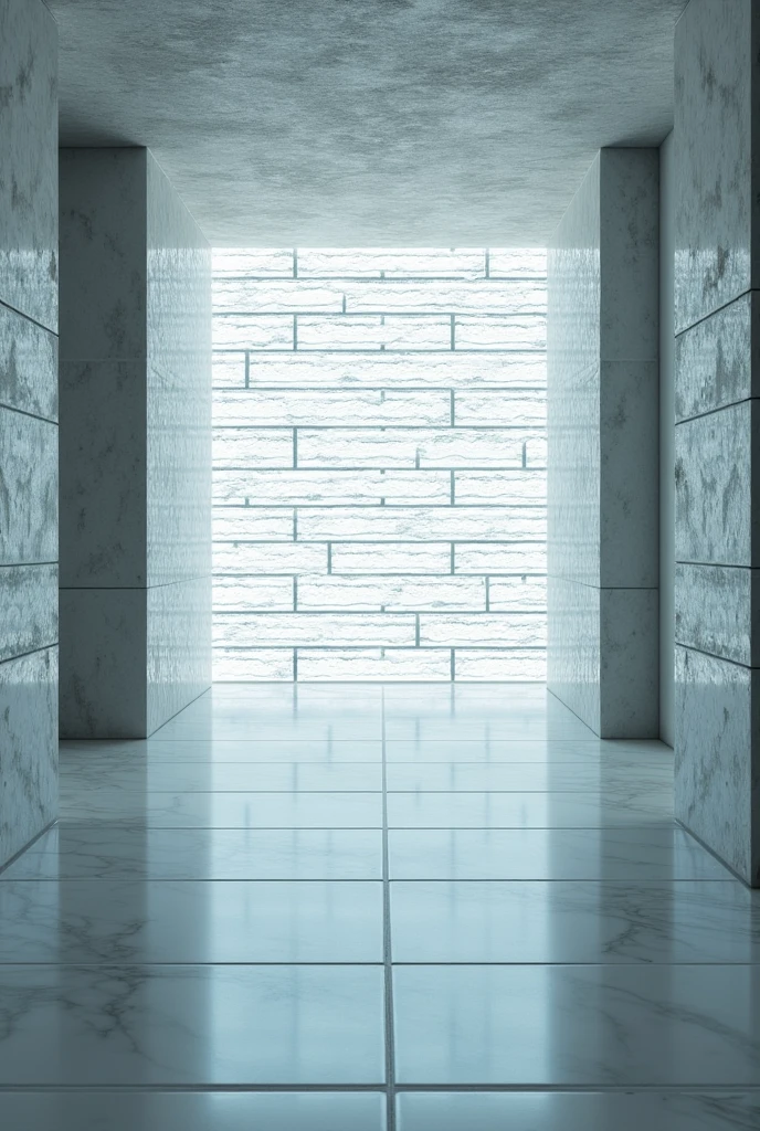 a clear brick wall with floor