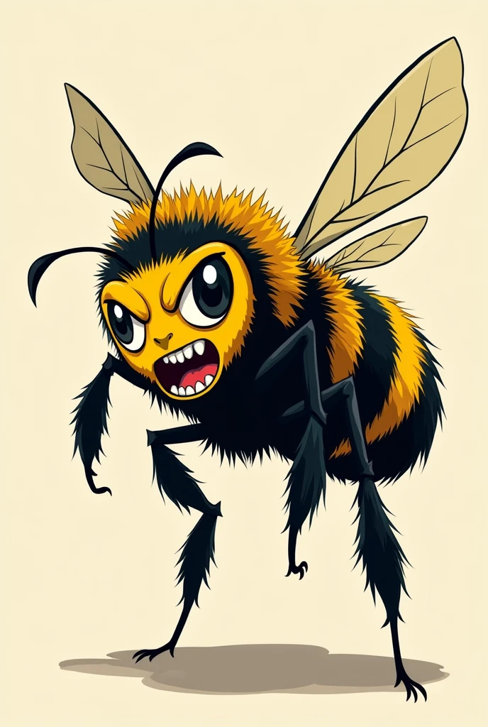 Animated drawing of an angry bee