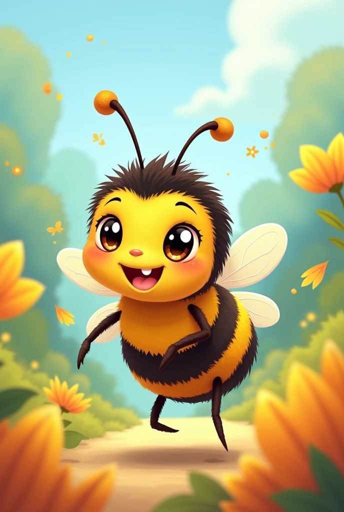 Animated drawing of a juvenile bee