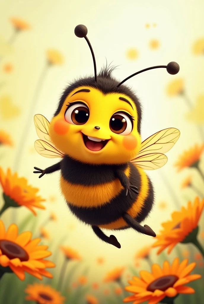 Animated drawing of a juvenile bee