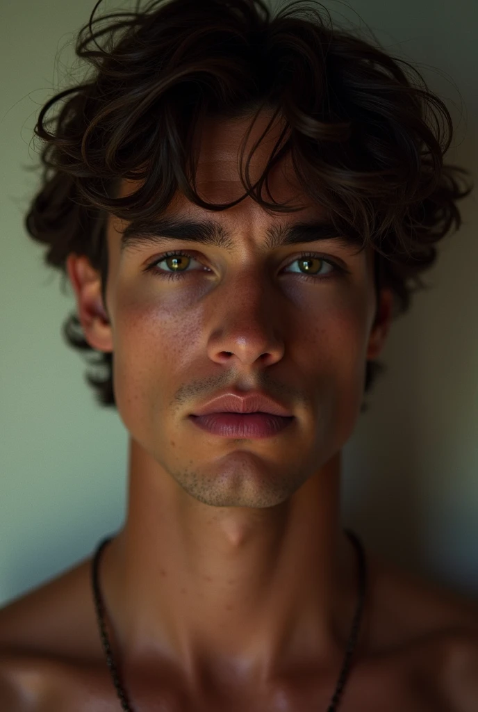 vhs cover slasher young man 20 years old 1990 , tanned skin, ID Photo, Plain background, portrait photo, ((Best quality)), ((masterpiece)), ((detailed))