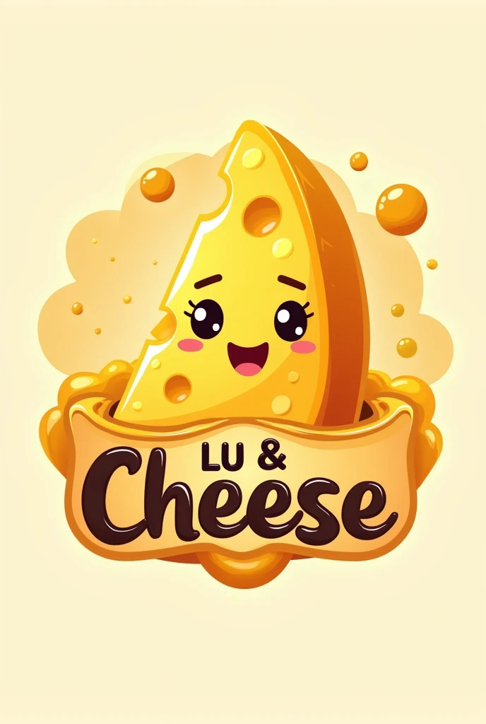 Make me a cheese and arequipe logo that says Lu and cheese