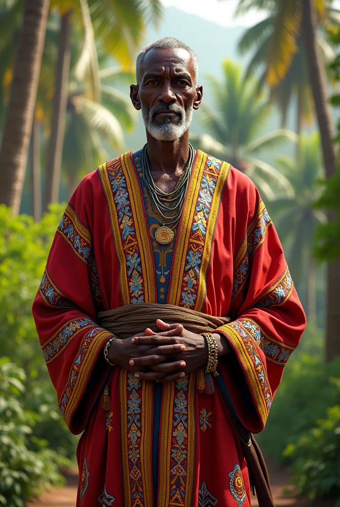 A man wearing a mussoumana outfit