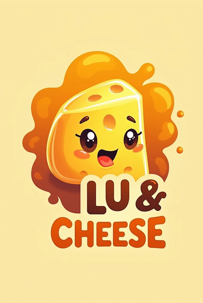 Make me a cheese and arequipe logo that says Lu and cheese