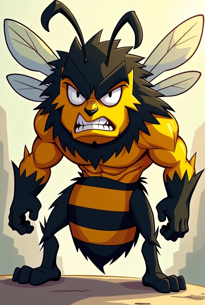 Cartoon of an angry but cool bee