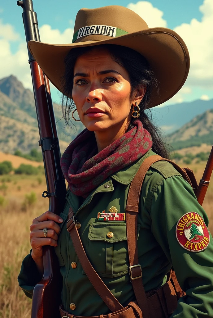 Make me an adelita with the name of VIRGINIA on the hat