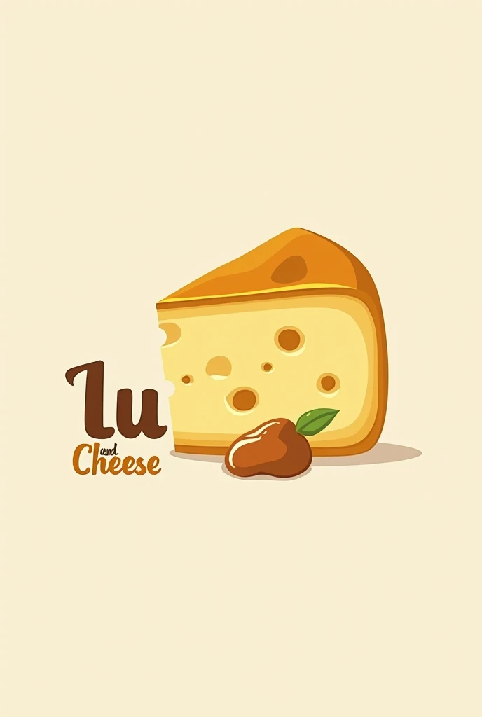Make me a work logo that has a cheese with arequipe that says Lu and cheese is for a company