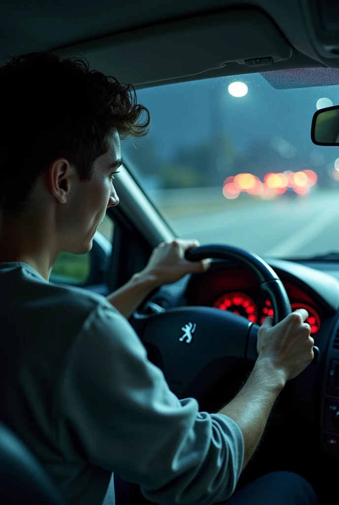 A young man in a gray 206 hits a granny at night on a fast lane 