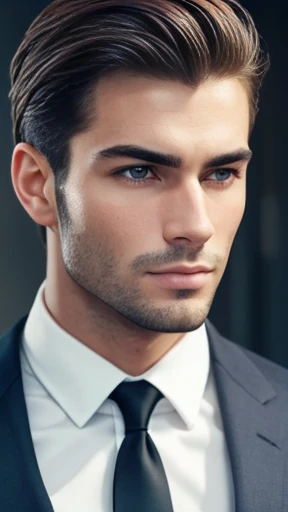 A handsome Galitzianer masculine man focus on the face