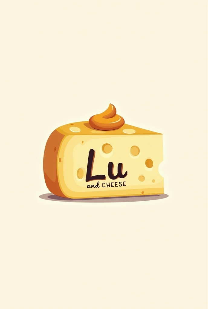 Make me a work logo that has a cheese with arequipe that says Lu and cheese is for a company