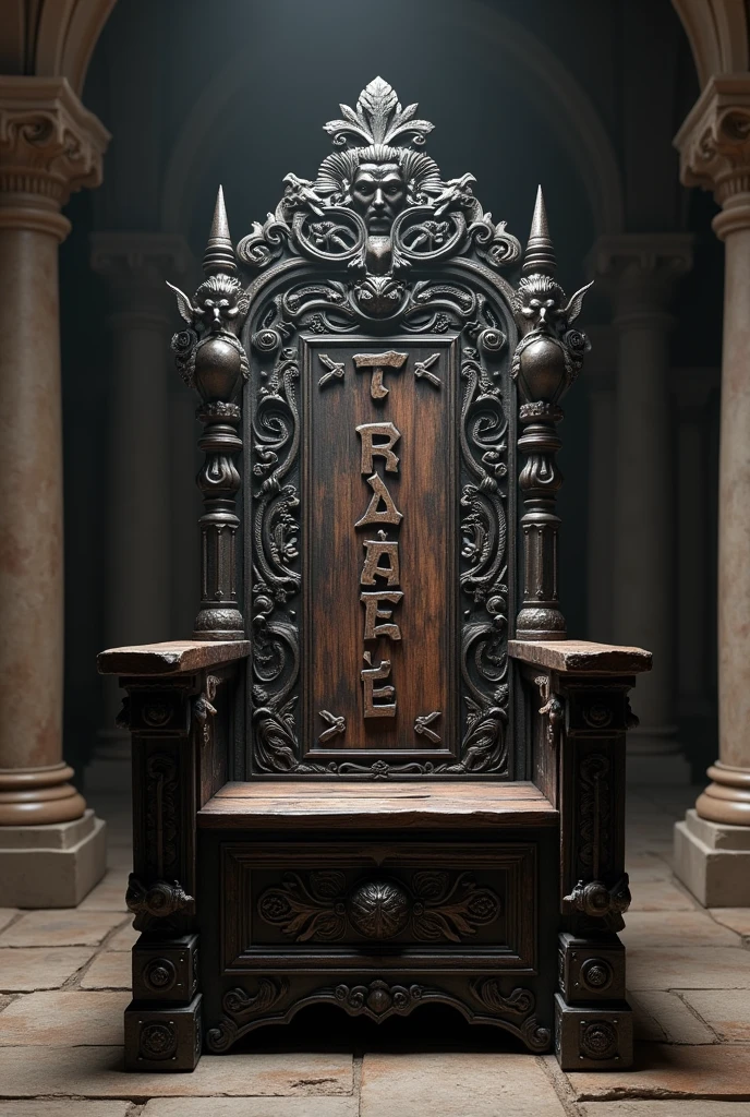 Create a realistic 4K image, gladiator chair with the name Rafael