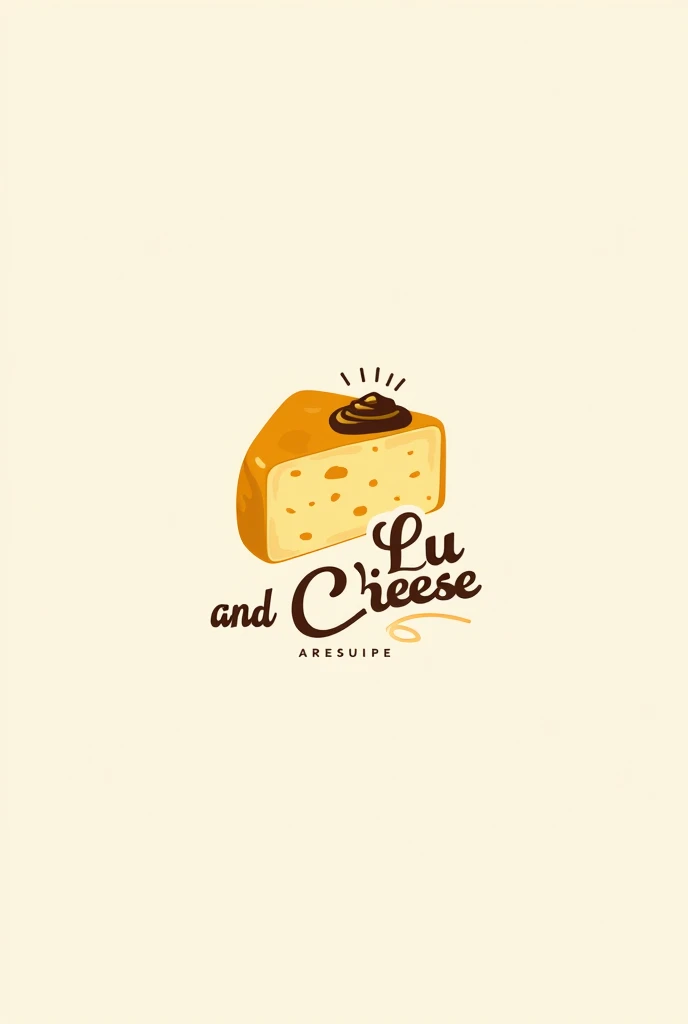 Make me a work logo that has a cheese with arequipe that says Lu and cheese is for a company 