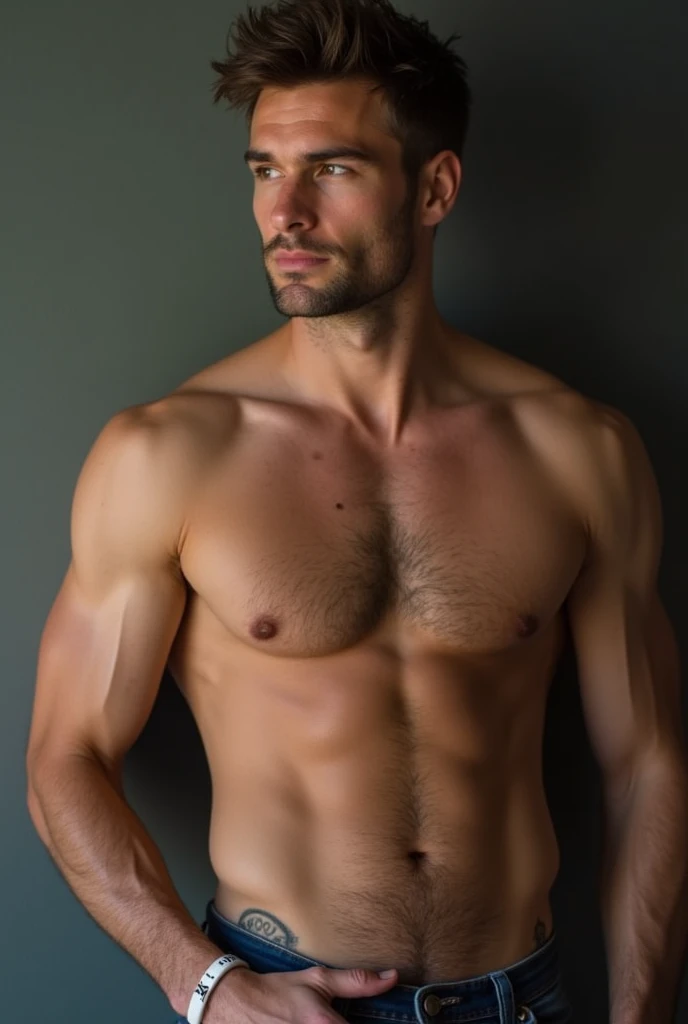 handsome guy showing his hairy dick 