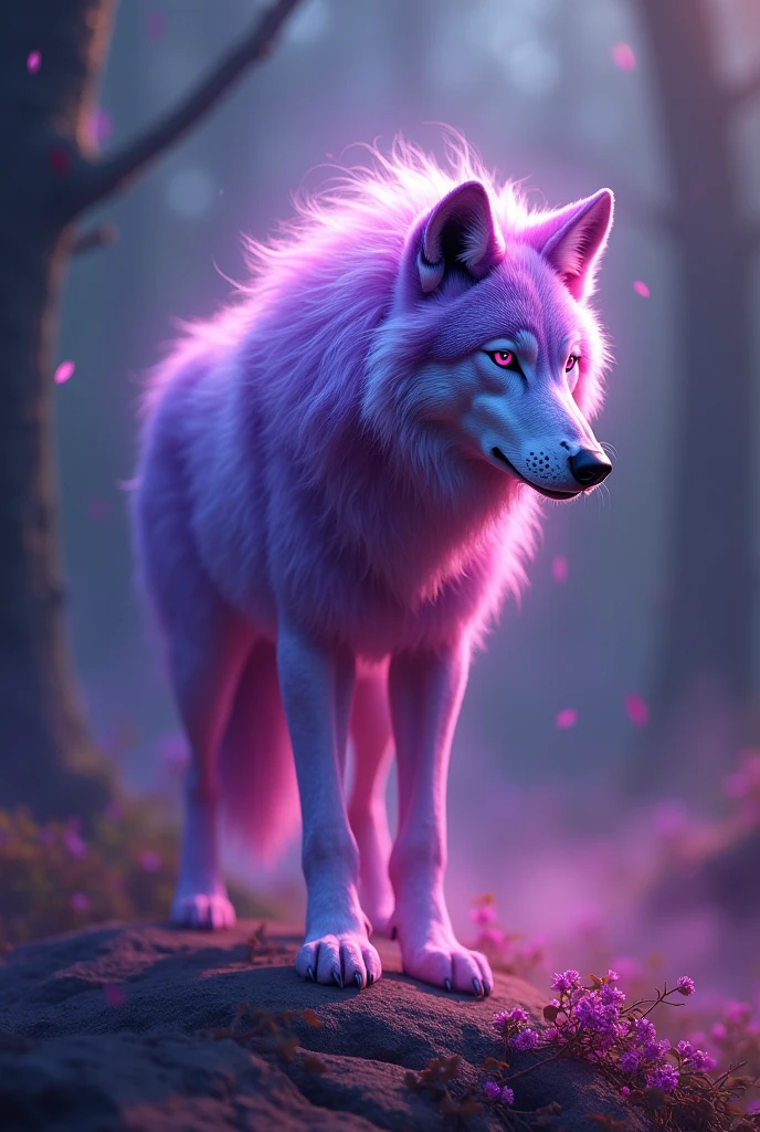 Purple and pink wolf