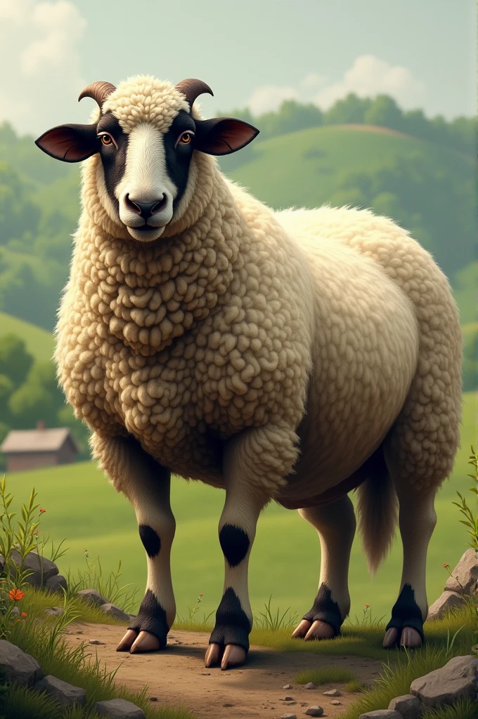 Create a muscular Corriedale sheep