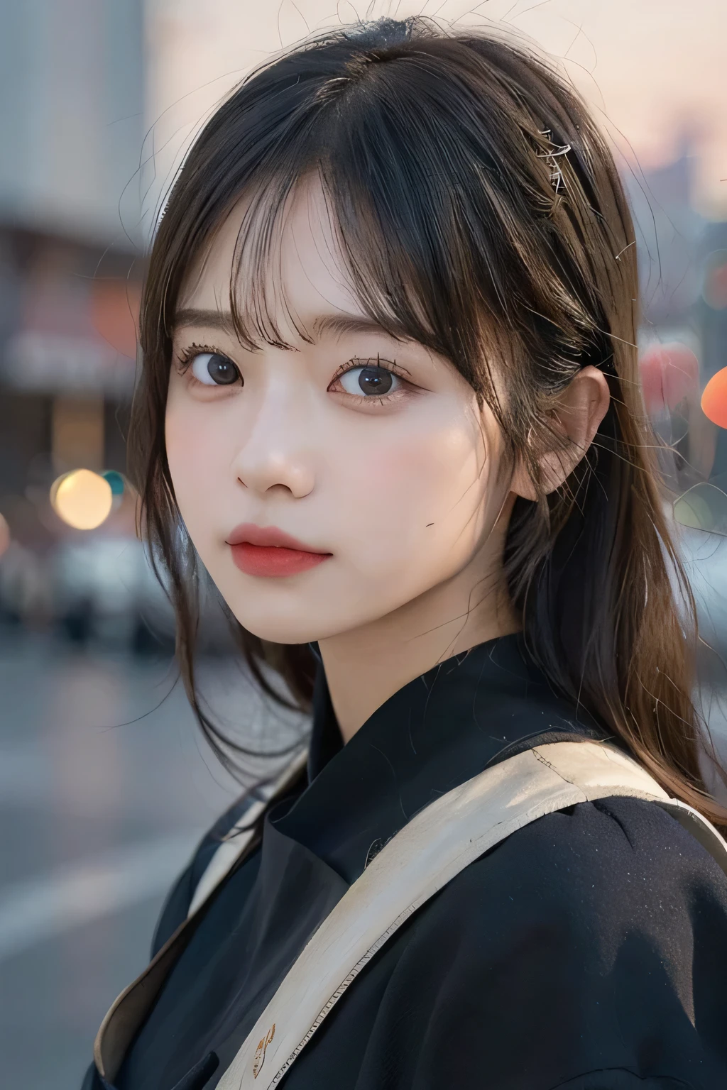 cute & like \(Idol Master\), facial, (8k, RAWphotograph, Highest quality, masterpiece:1.2), Very detailedな, Ultra-high resolution, (Realistic, photo Realistic:1.2), High-definition RAW color photograph, professional photograph, Written boundary depth, Very delicate and beautiful, Very detailed, 8k wallpaper,  Moisturized Skin, art：Balcombe Green, (art：by David Alfaro Siqueiros:1.3),  photograph, A shoulder-height photograph of an intelligent South American kite-surfing energy pattern, background [Chicago|Fossil fuel power plants], At dusk, Neo, Flat lighting, Film Grain, Digital SLR, 800mm lens, behance hd,(big 1.8), 1, Ultra slim body,
