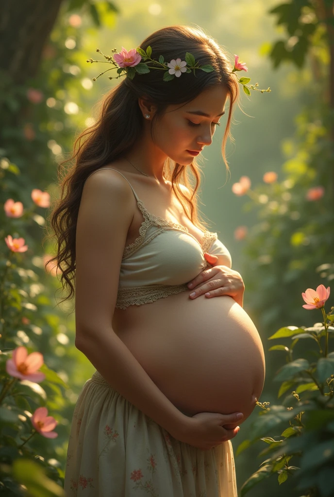 Heavily pregnant woman