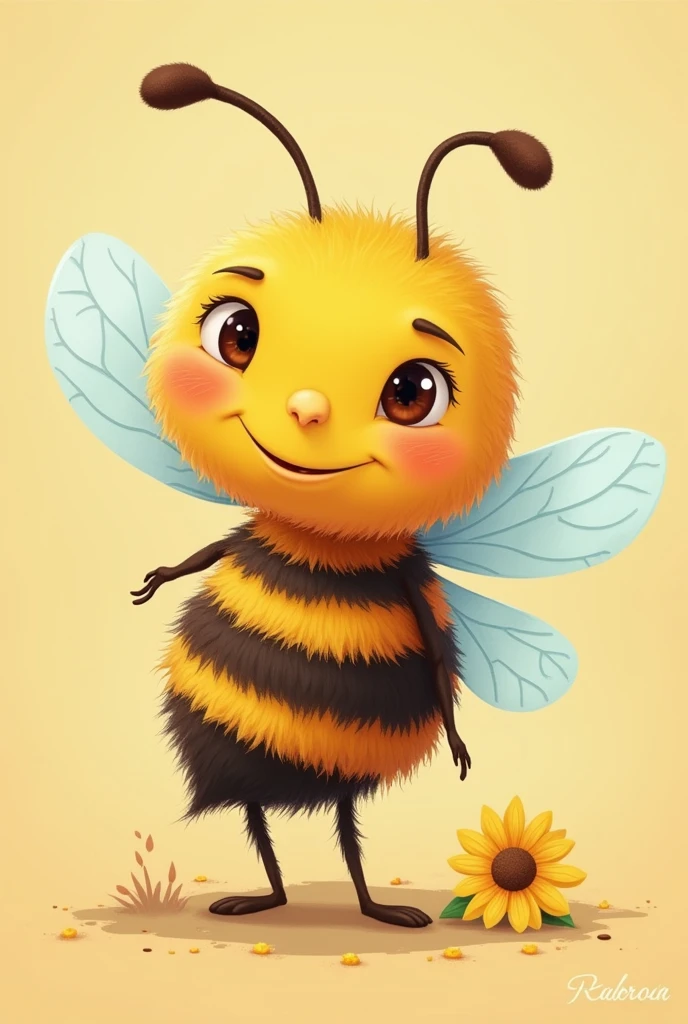 cartoon of a bee standing