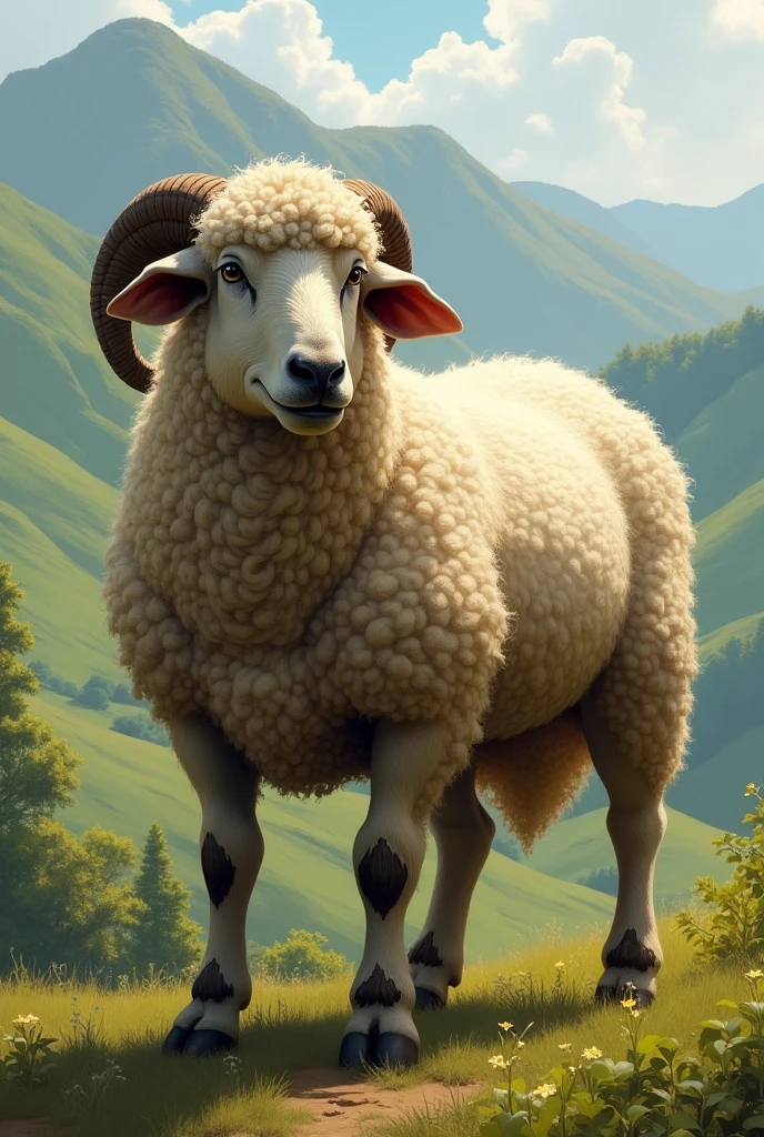 Create a muscular Corriedale sheep