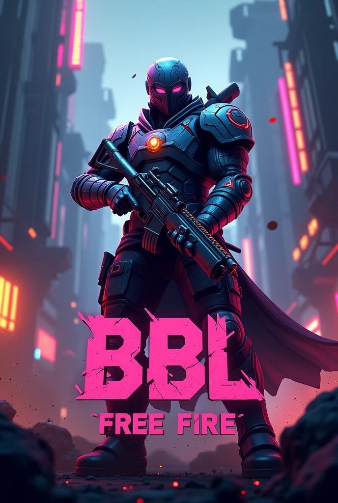 Free fire gaming logo name with “BBL” 8k