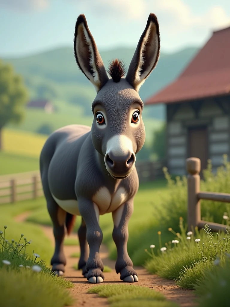 donkey on the farm