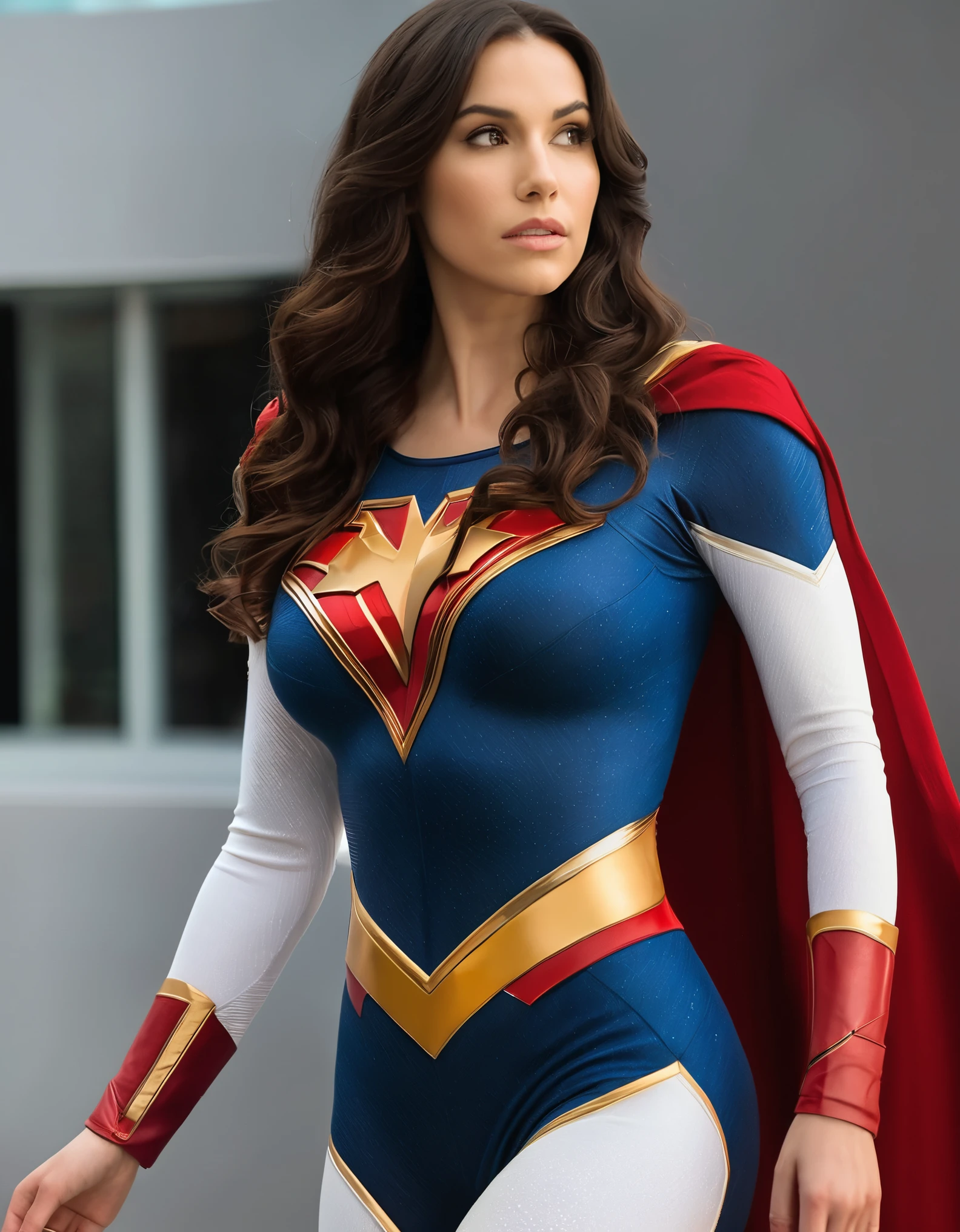 professional portrait photo of Grccrlncrry woman, looking at the camera, Busty outfit and skin tight costume. Curvaceous figure, large breasts, perfect body, perfect proportions, beautiful face, voluptuous, sexy, sexy pose. highly detailed, skin texture, cosplaying as Mary Marvel of the DC universe of comics.
